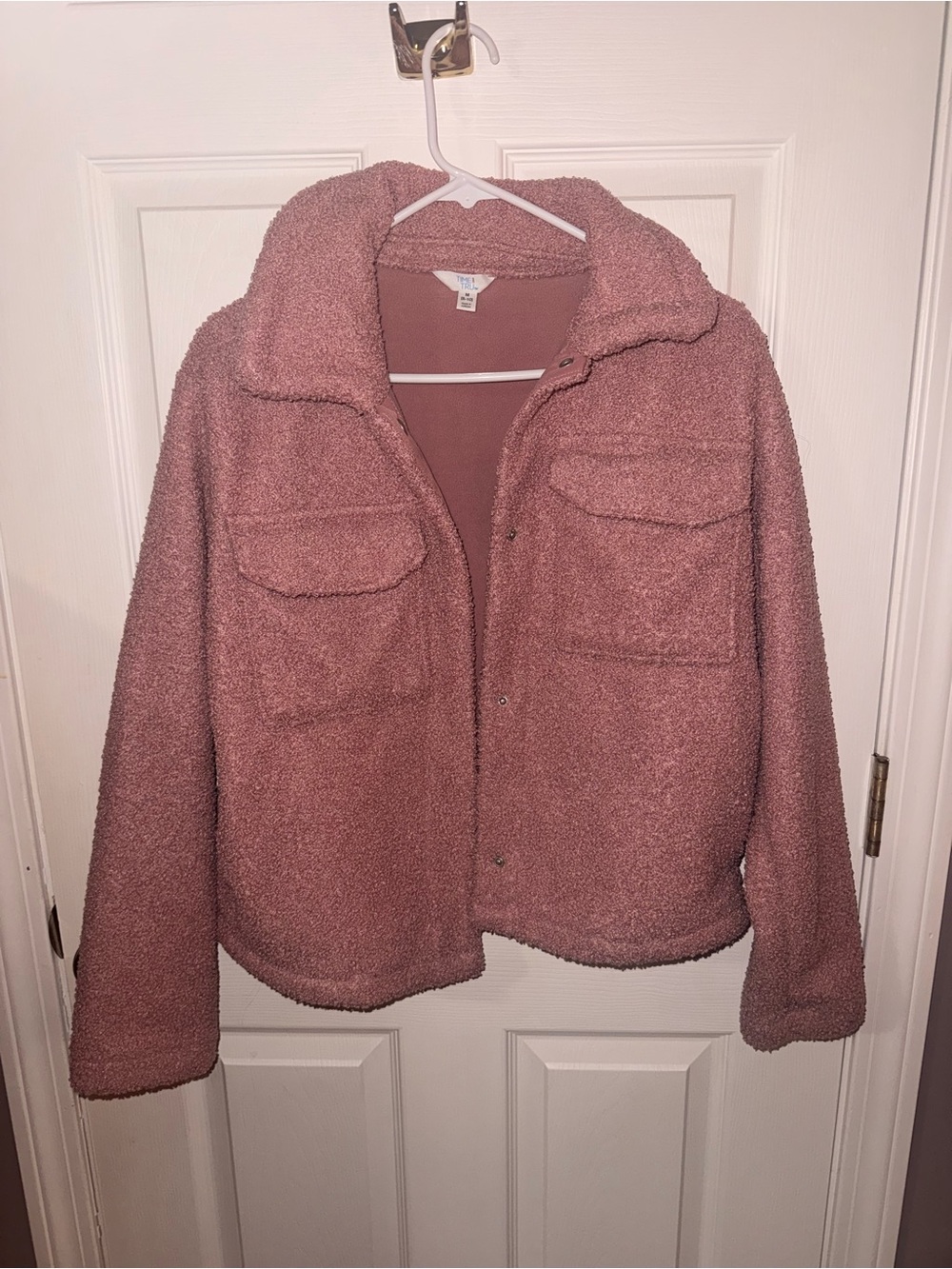 Time and Tru Teddy Fleece Mauve Pink Size M